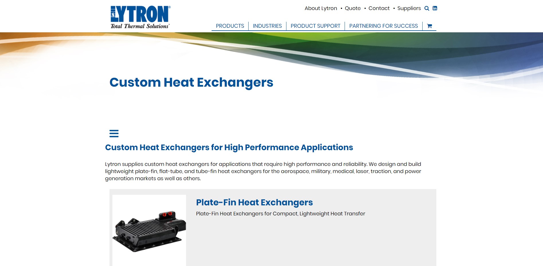 Lytron Inc. Heat Exchangers